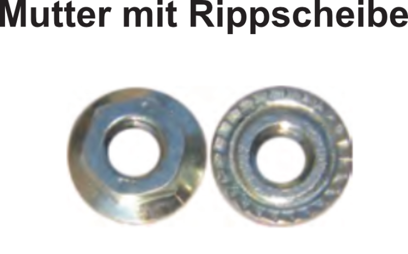 Mutter mit fester Scheibe gerippt (100Stk.)